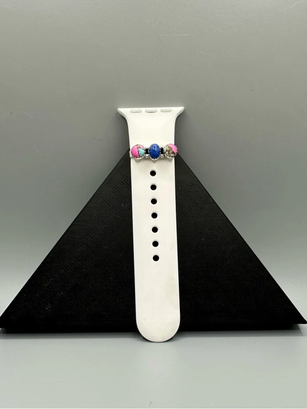 ⌚Cotton Candy Turquoise & Lapis Sterling Silver 925 Watch Band Charm Handmade